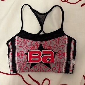 Pink and Black Varsity Brandon Allstars Pink Ladies Sports Bra Size YL/AXS